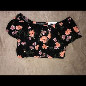 Floral Two Piece Crop Top and Skirt